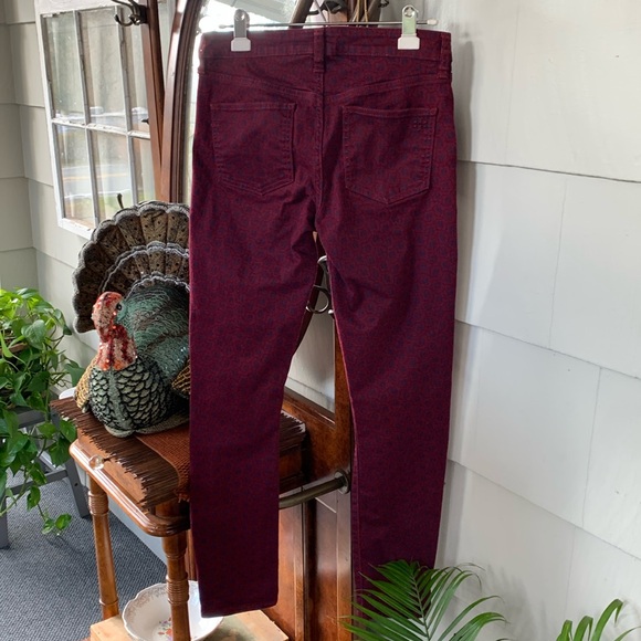 Tory Burch $225 Maroon Burgundy Red and Navy Denim - Picture 3 of 12